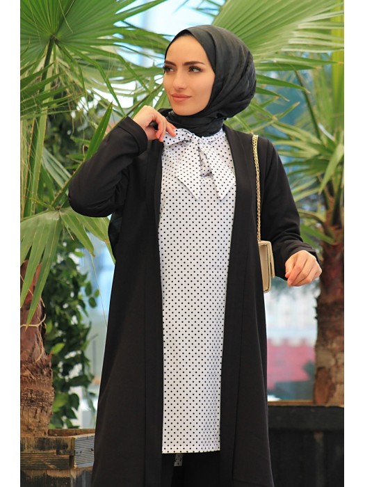 Siyah Krep Üçlü Takım 